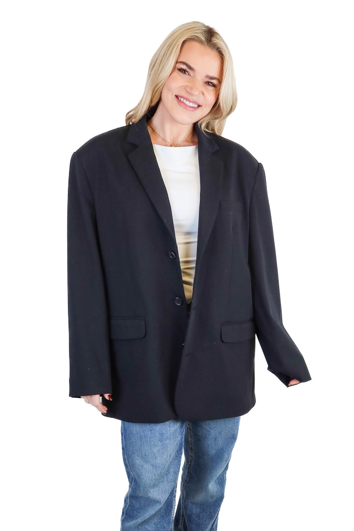 the frankie shop black oversized blazer (m; retail $375)*