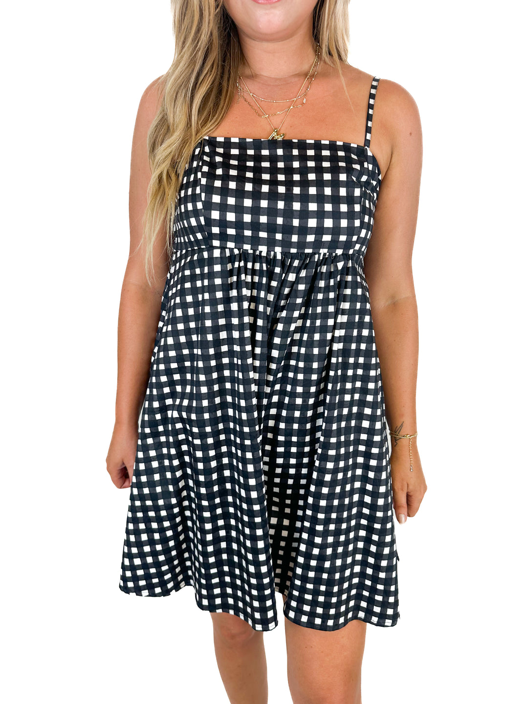 Hutch Black and White Checked Romper NWT (S)