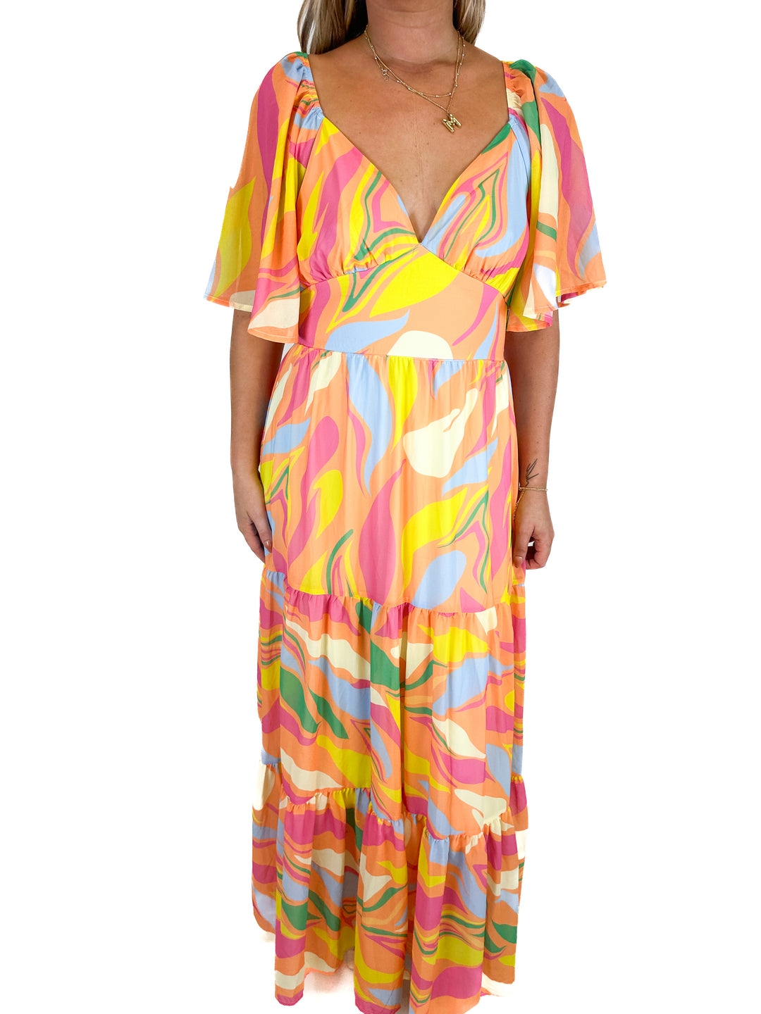 Flying Tomato Patterned Maxi Dress (L)