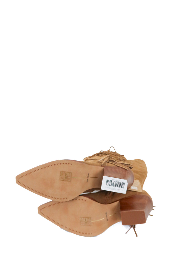 dolce vita tan suede w/ fringe tall boots (9.5)