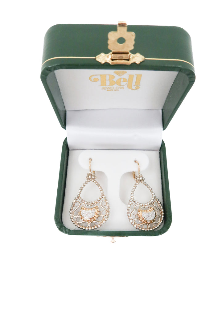 bell jewelers genuine diamond drop earrings (retails approx. $2,500)