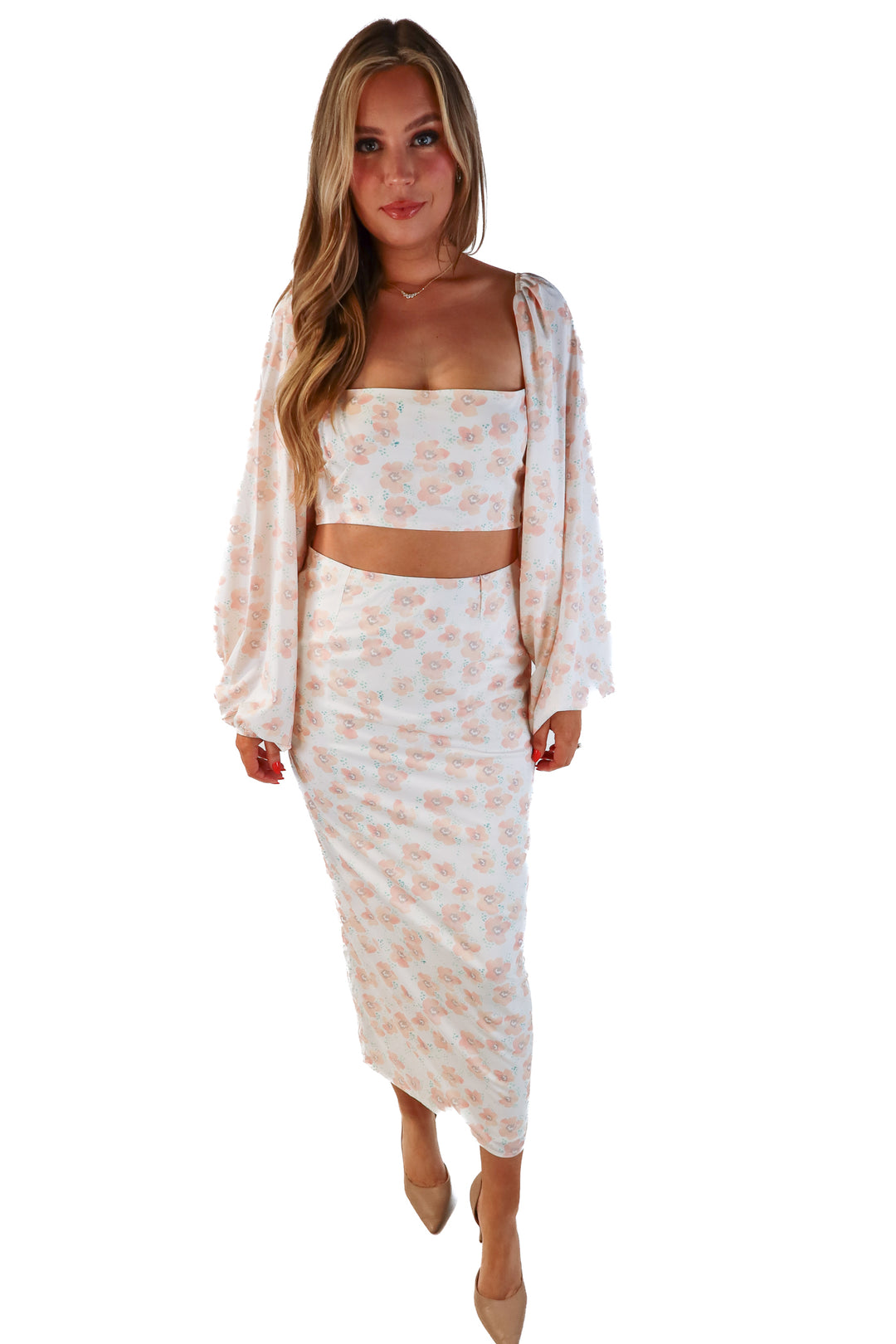 Toby heart ginger peach floral set (m)