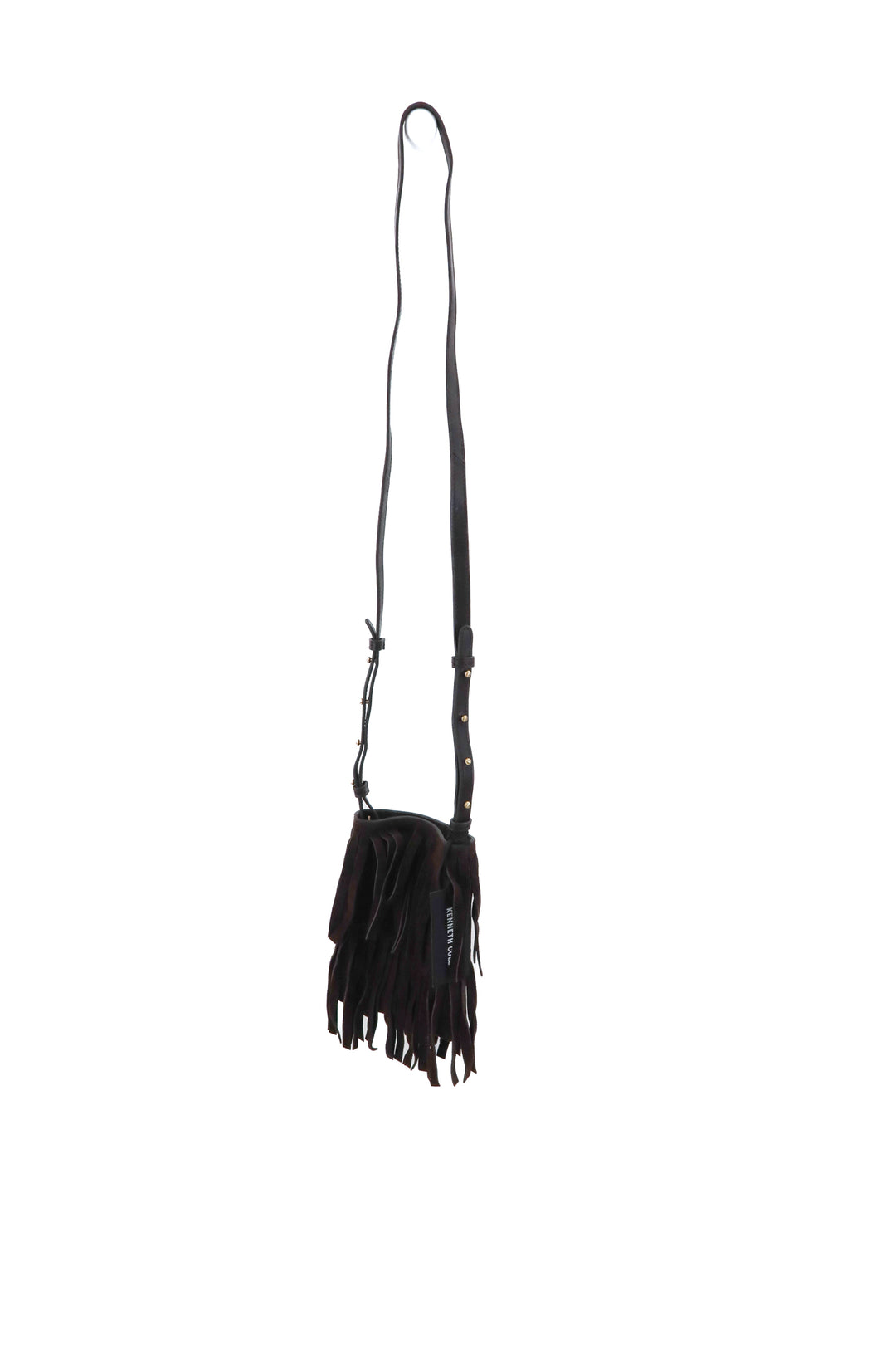kenneth cole dark brown suede fringe crossbody (retail $125)