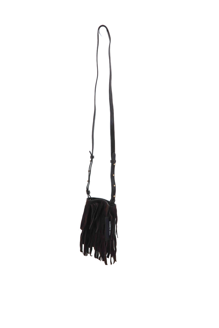 kenneth cole dark brown suede fringe crossbody (retail $125)