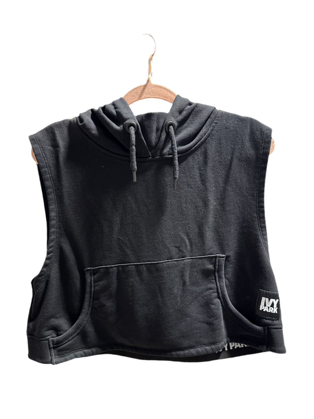 SOLD: Ivy Park Black Sleeveless Sweatshirt Hoodie (M)