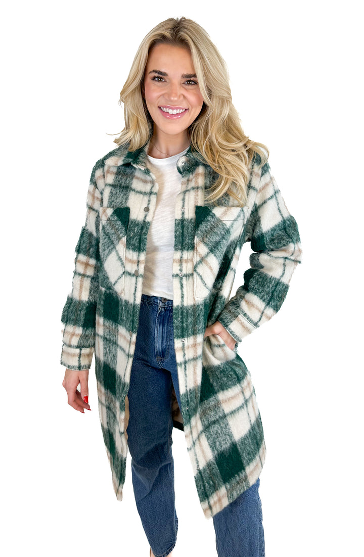 Abercrombie Plaid Coat (XS)