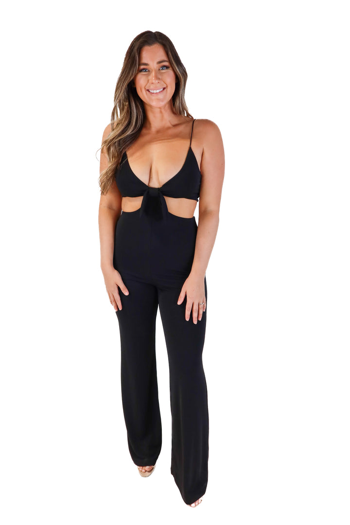 Alice & Olivia black cut out jumpsuit NWT (6; retail $595)