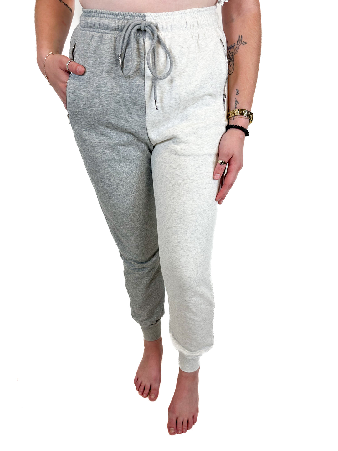 Superdown Color Block Grey Sweat Pants (XS)