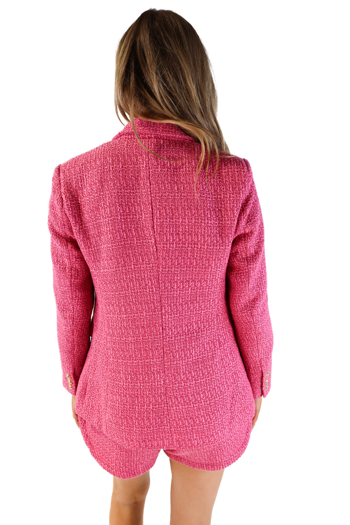 SOLD- Buddy love pink tweed set (s; retail $236)