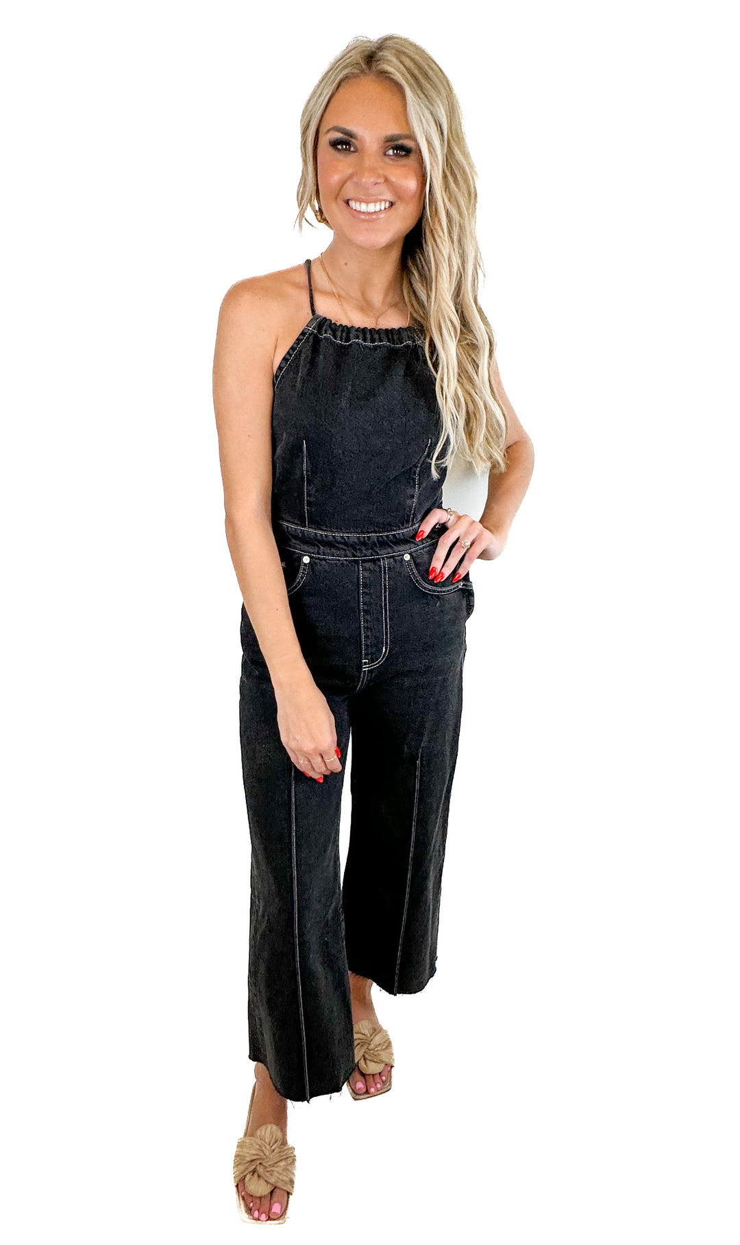 Etica Black Denim Overalls (XS)