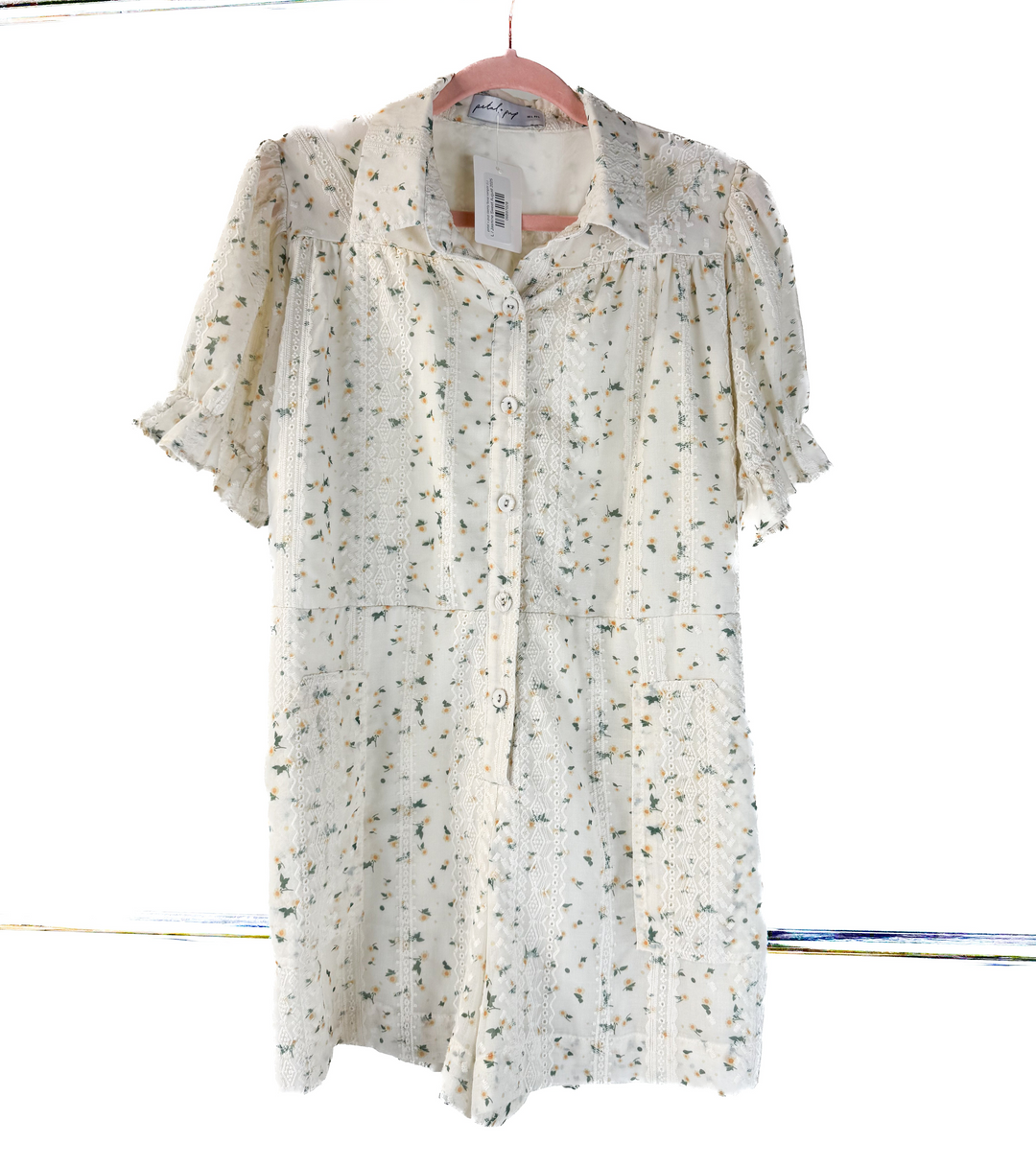 petal + pup dainty floral romper (L)