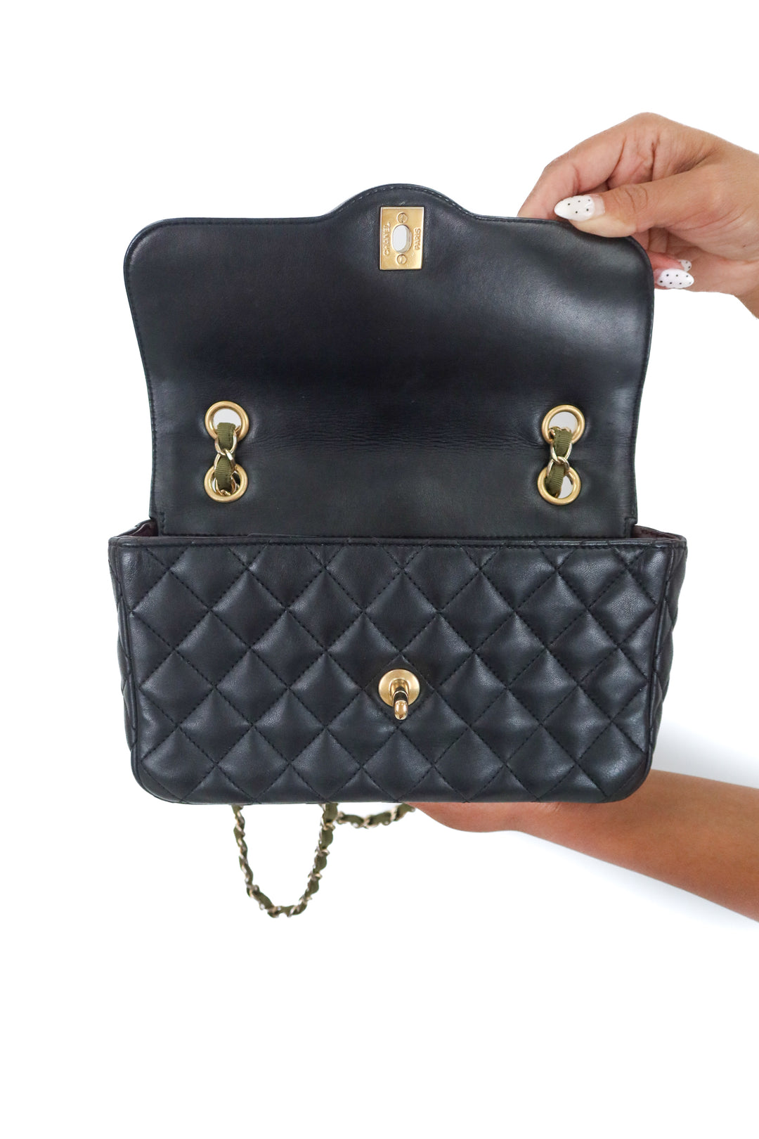 Chanel Two-Tone Single Flap Quilted Lambskin Bag (est. retail $8,900)