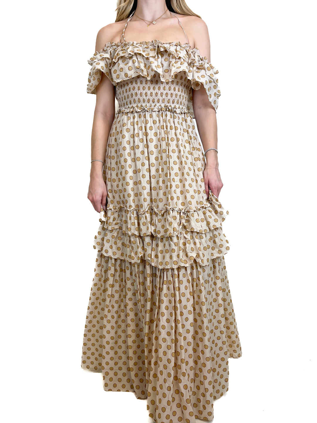 Happy Nature Tiered Polka Dot Maxi Dress NWT (XXS)
