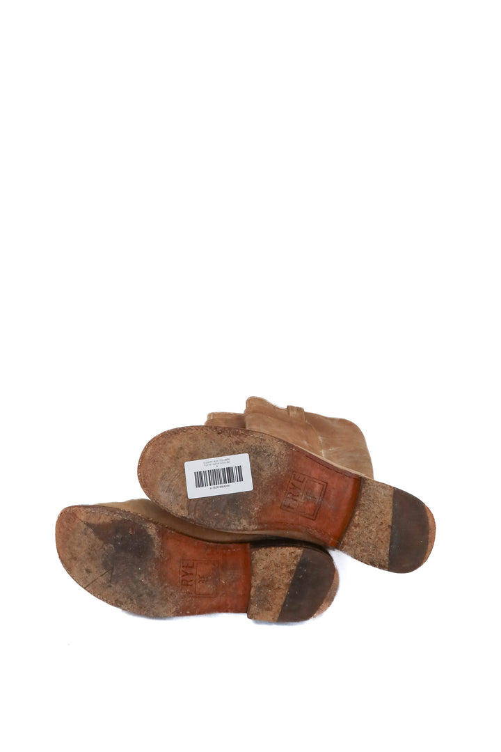 frye tan leather boots (9; retails $498)