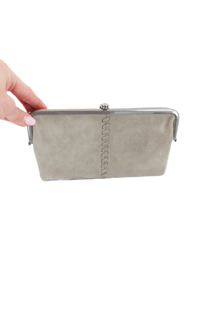 lauren clutch wallet in granite grey nwt (retail $168)
