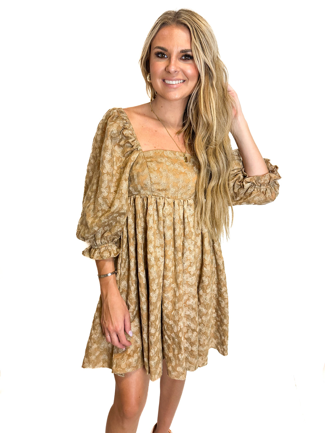Forever Lovely Embroidered Floral Mini Dress (S)