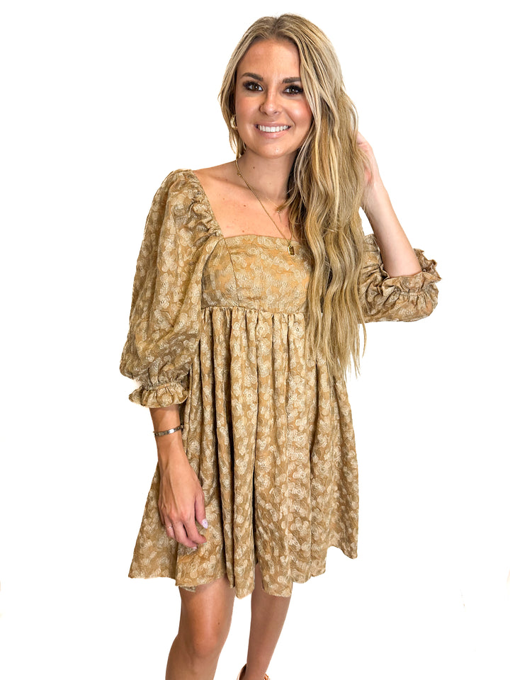 Forever Lovely Embroidered Floral Mini Dress (S)