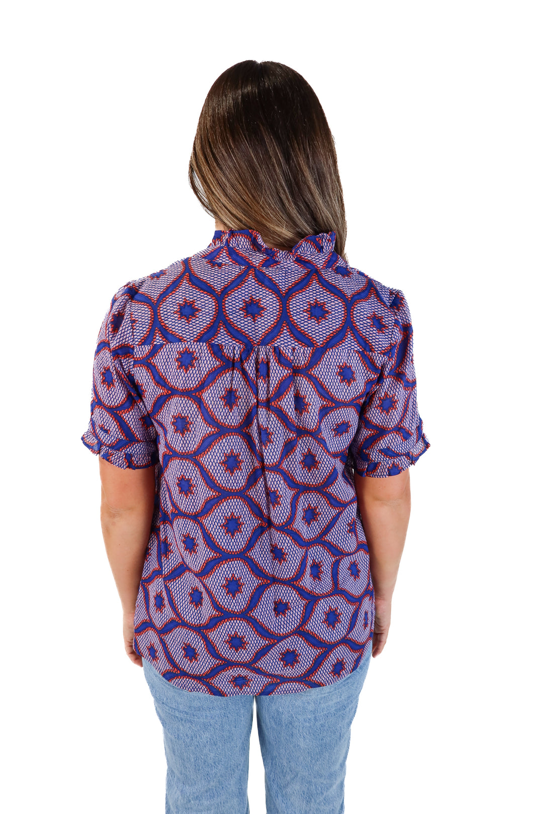 Banjanan Printed Cotton Voile Top (L; retail $225)