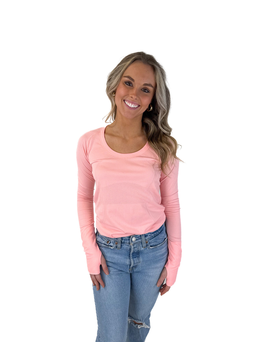SOLD: lululemon peach long long sleeve top (6*)