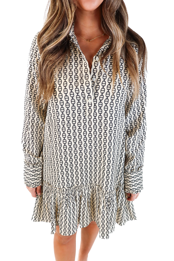 J.crew neutral chain link dress (m; retail $168)