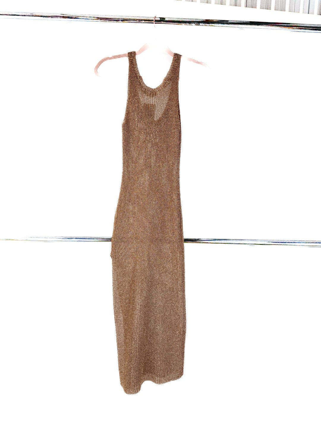 lovers and friends bronze crochet maxi dress (xs; retail $249)