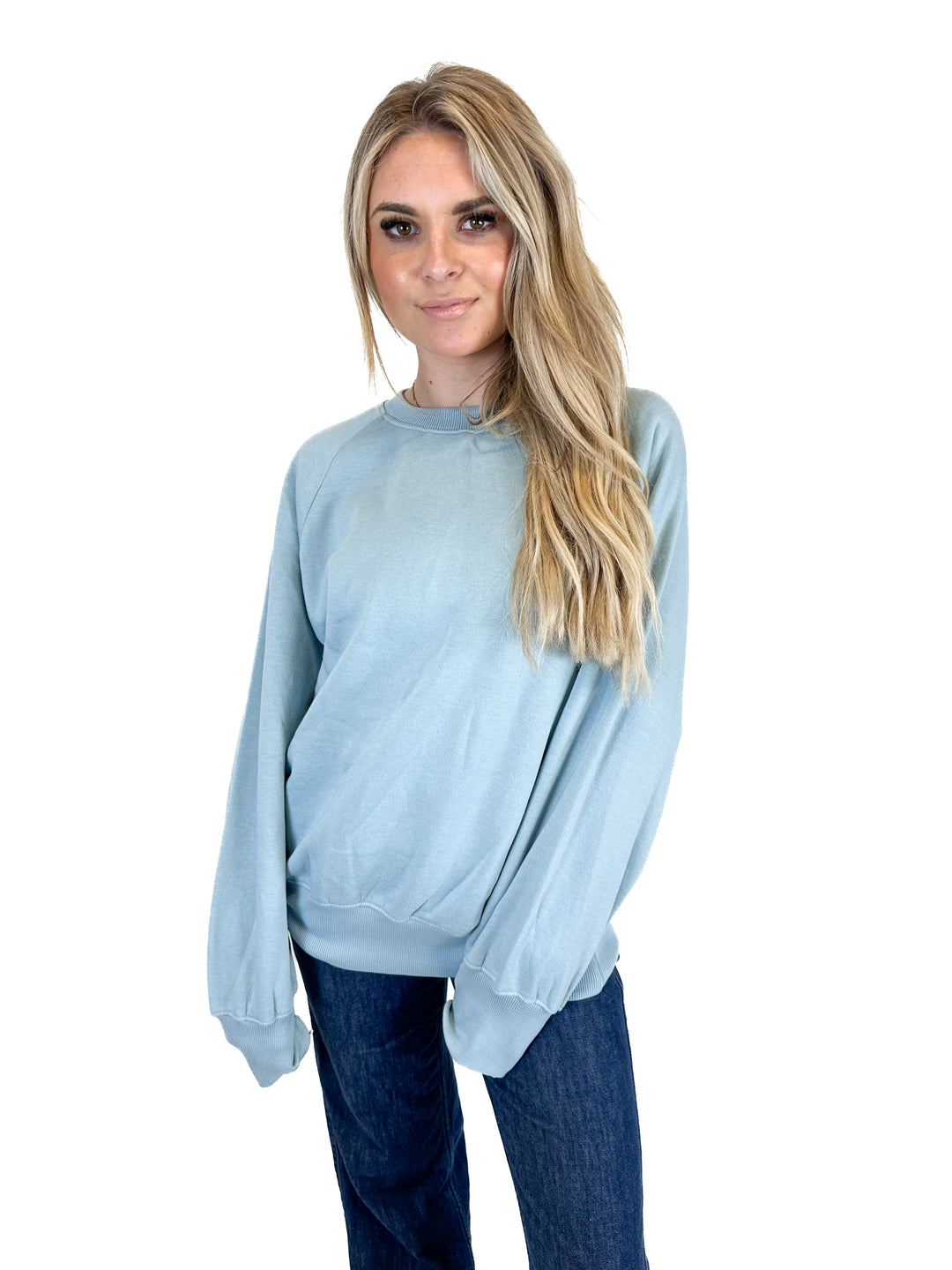 Pretty Little Thing Blue Boxy Sweatshirt NWT (S)