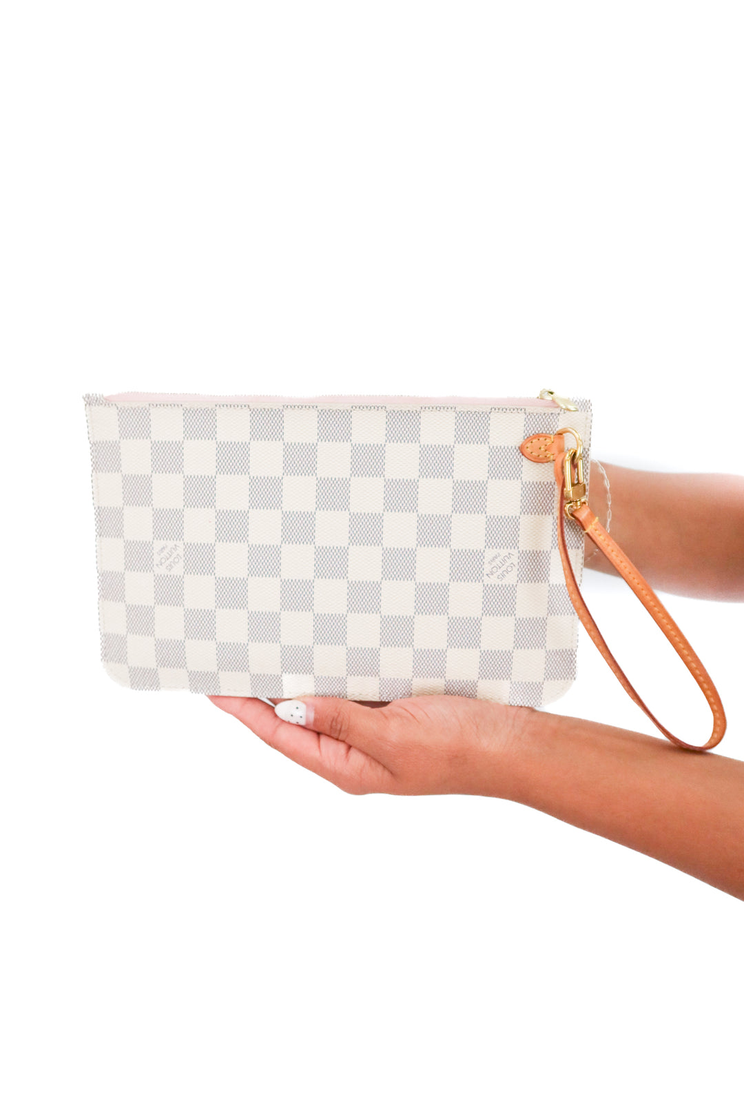 Louis Vuitton Damier Azur Wristlet w/ Pink Interior