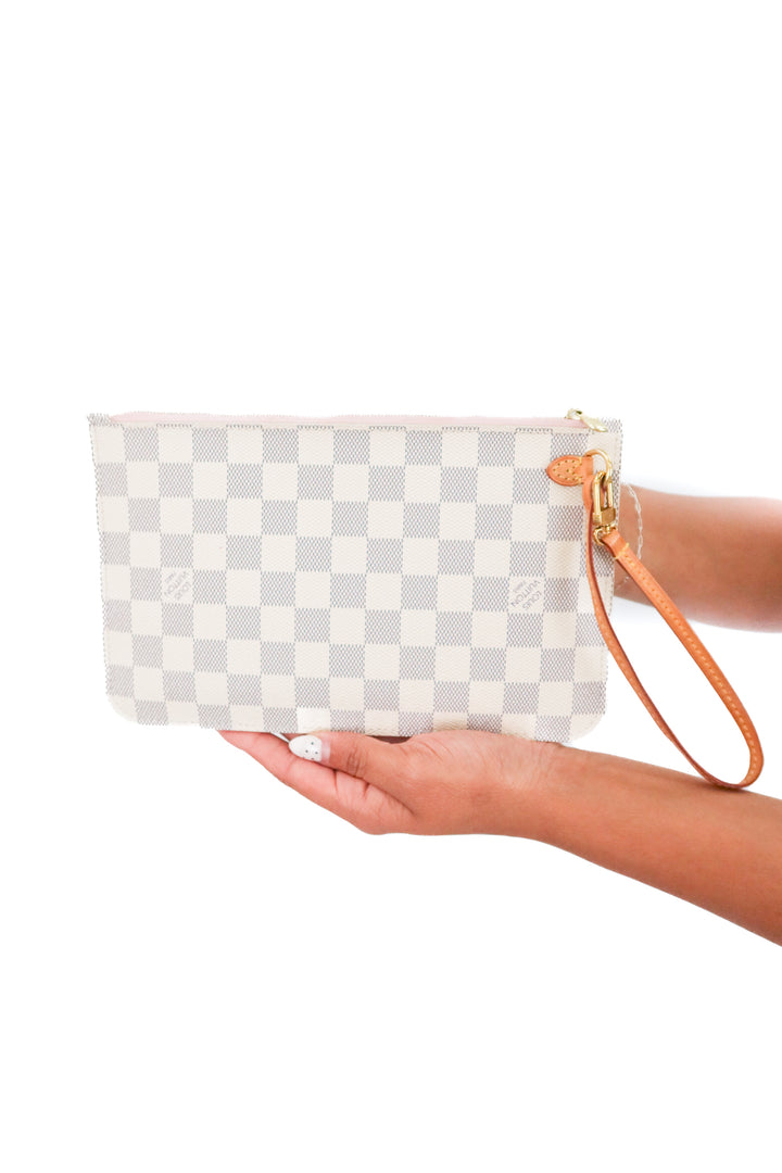 Louis Vuitton Damier Azur Wristlet w/ Pink Interior