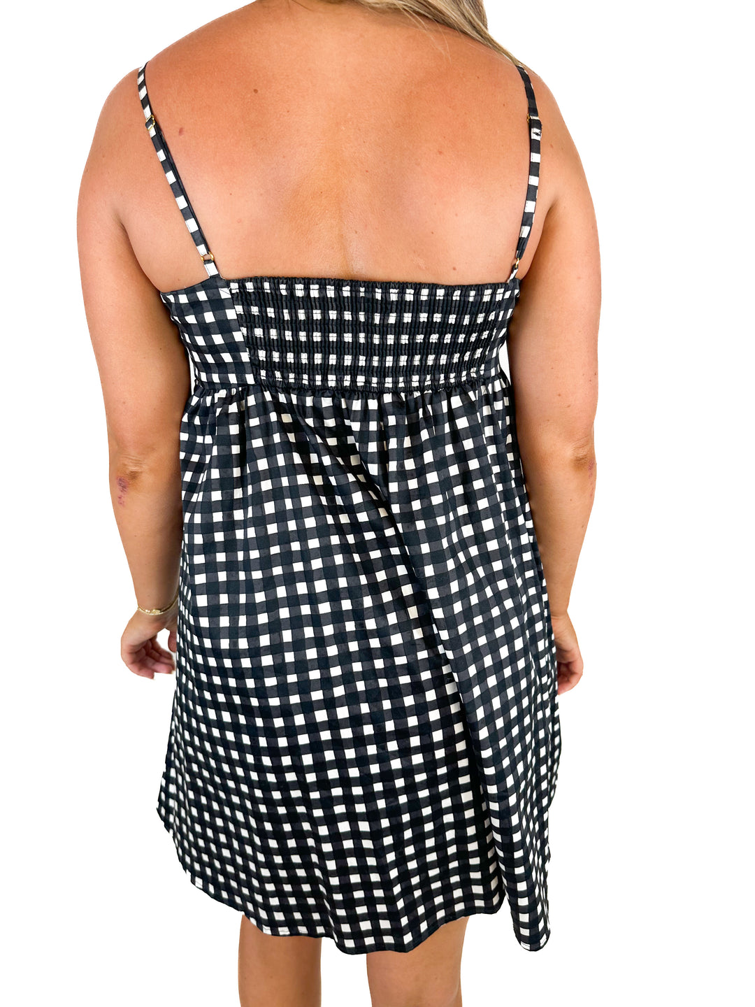 Hutch Black and White Checked Romper NWT (S)