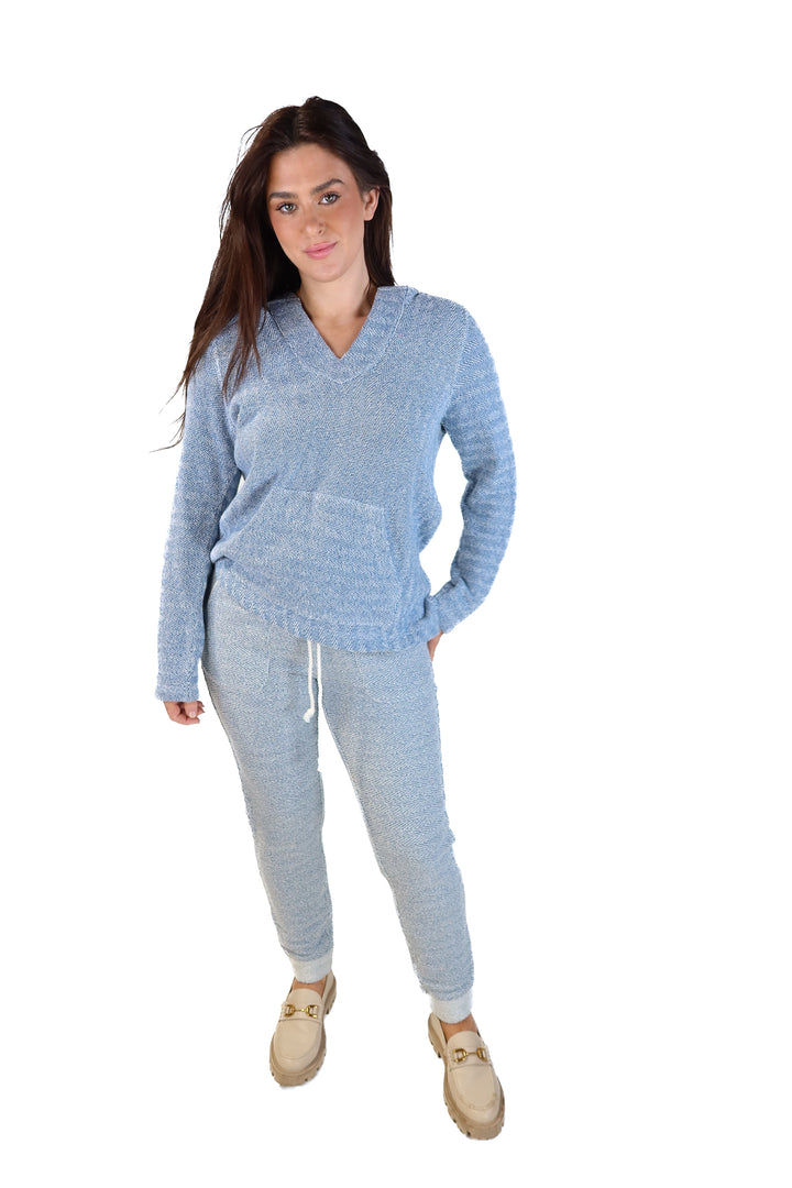 SOLD: Faherty blue knit lounge set (m; retail $216)