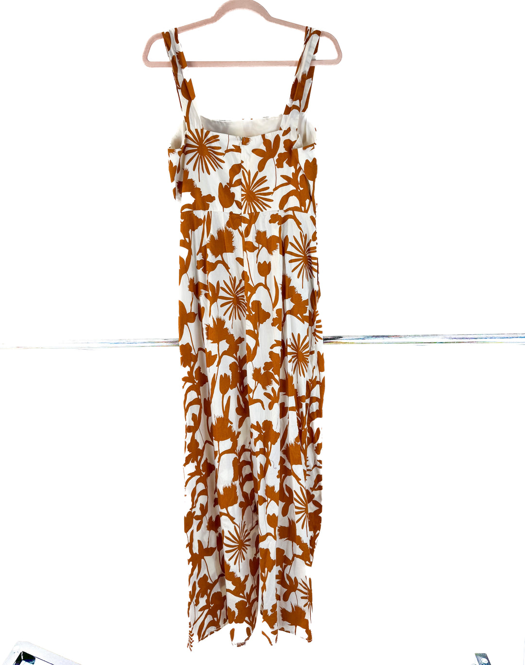 aakaa brown tropical jumpsuit (L)