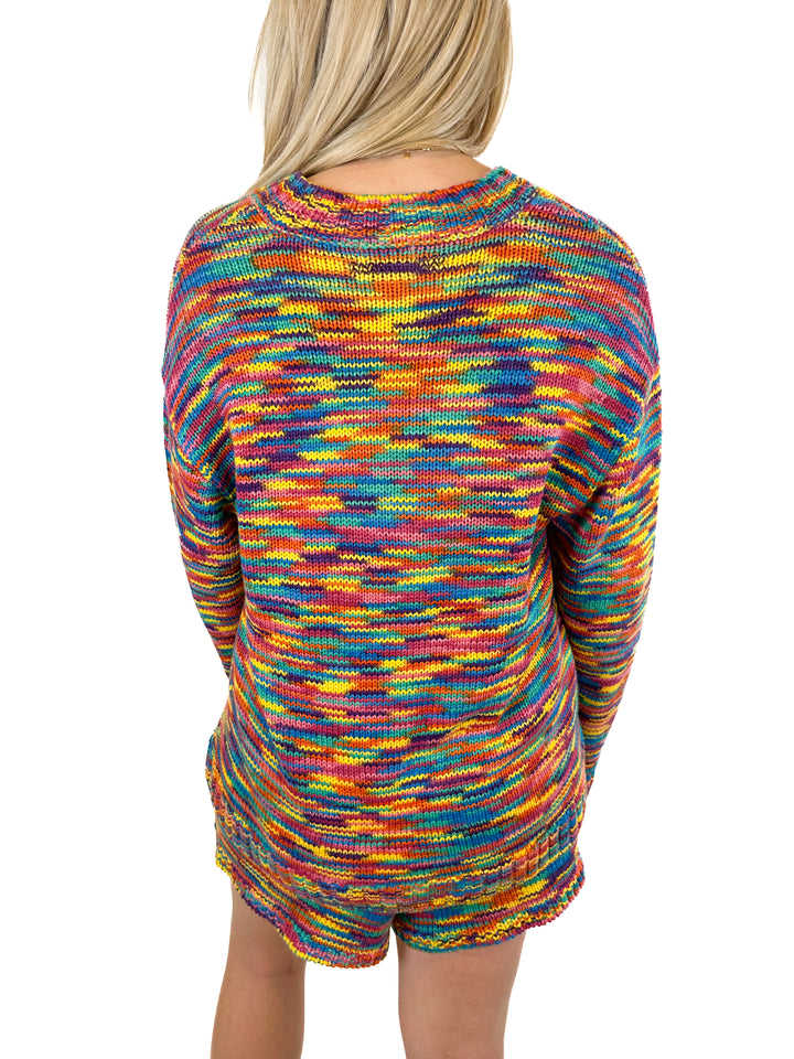 Show Me Your Mumu Space Dye Knit Sweater and Shorts Set (XS)