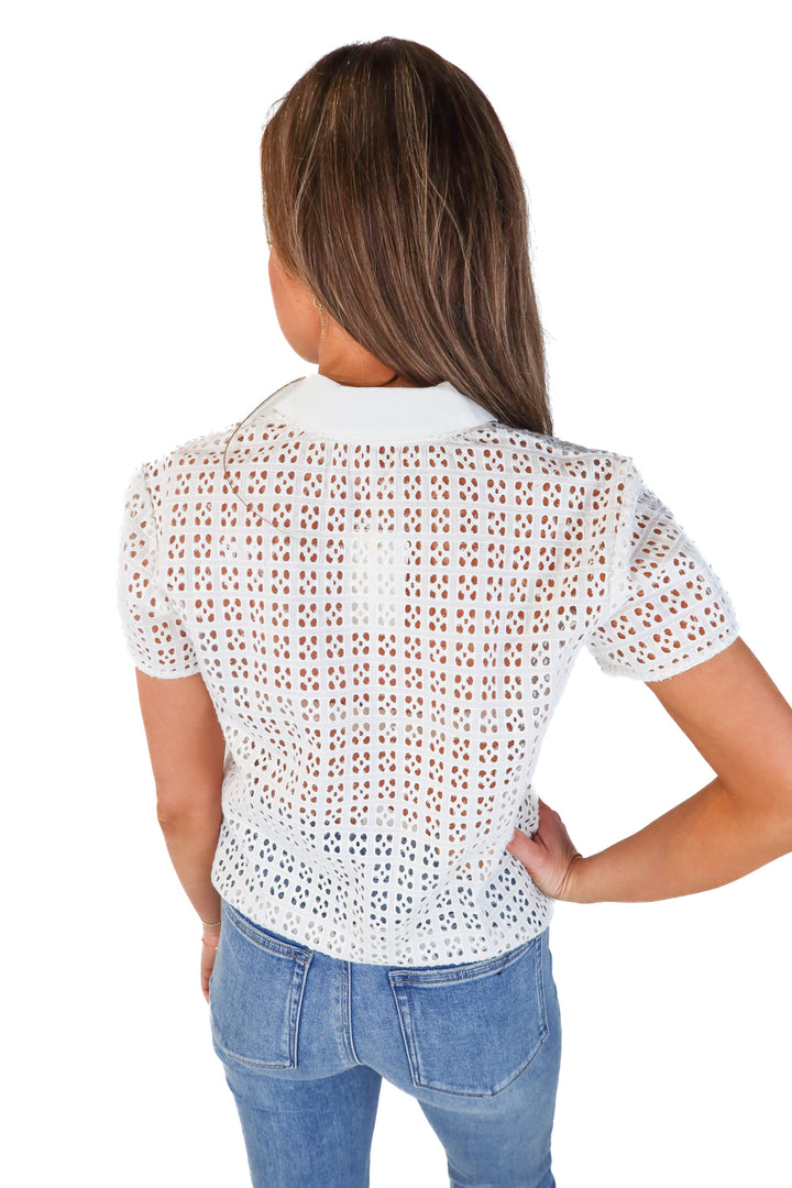 free people ivory eyelet top NWT (xs; retails $98)