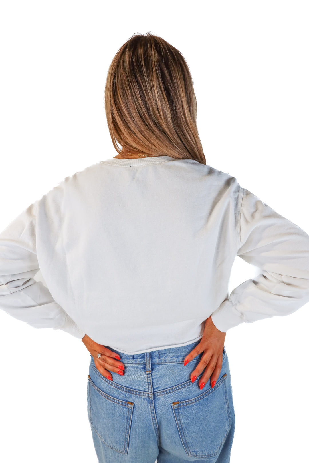 Bobi white cropped crewneck (L; retail $53)