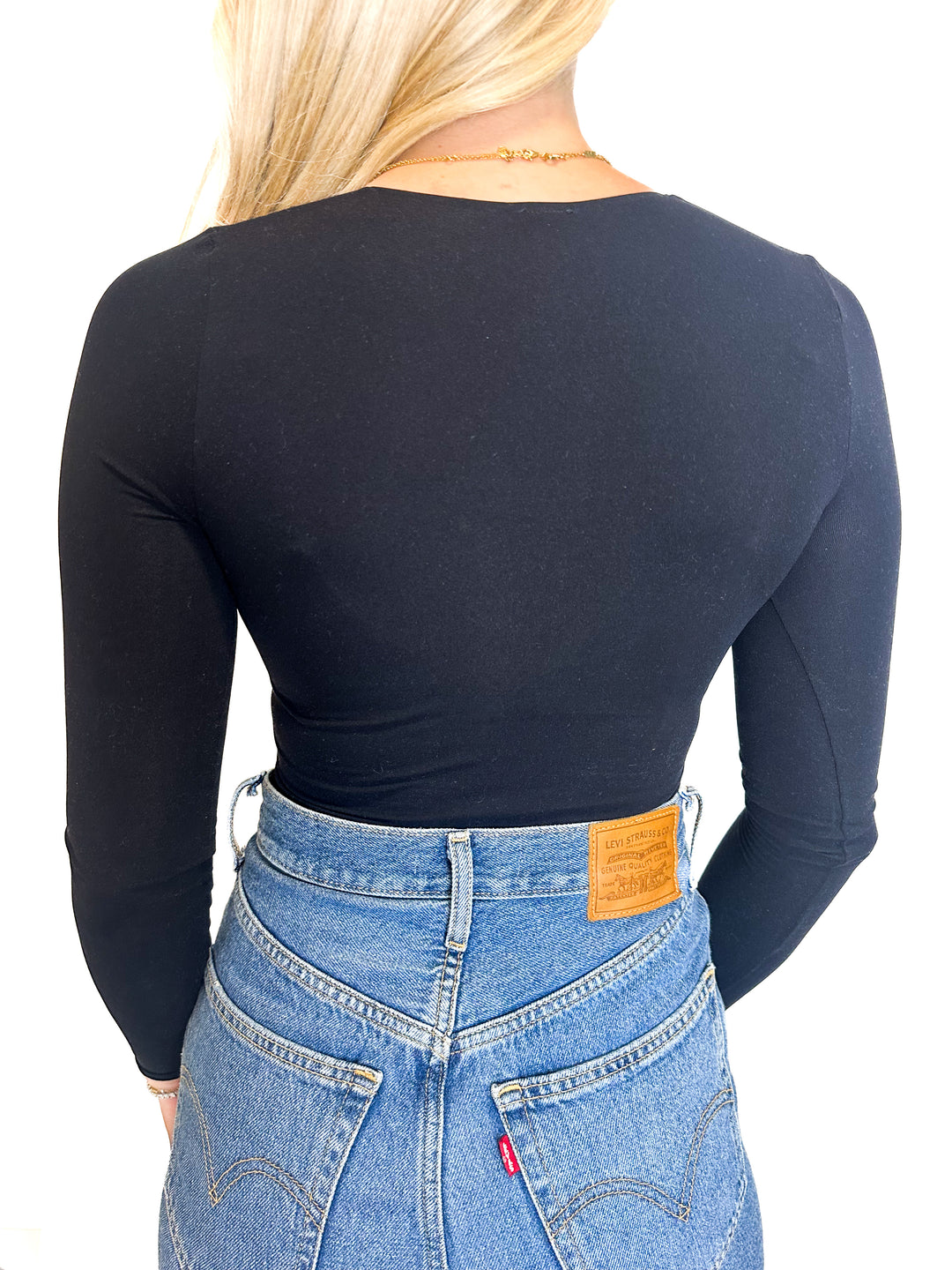 Commando Black Long-Sleeved Bodysuit (O/S)