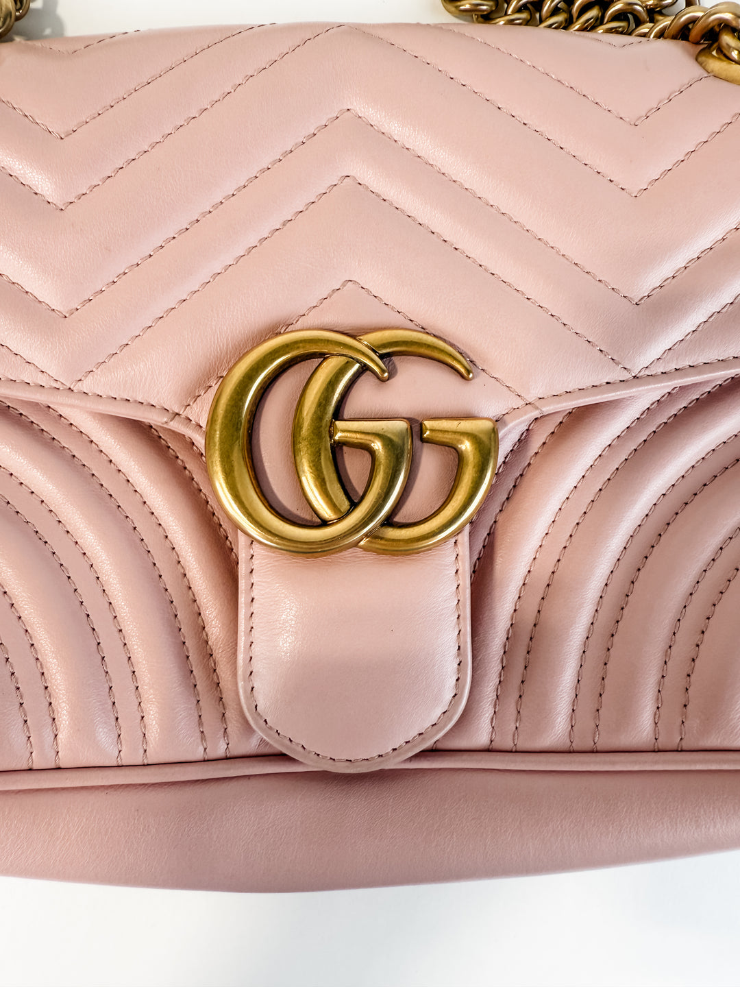 Gucci Calfskin Matelasse Small GG Marmont Shoulder Bag (retail $2,600)