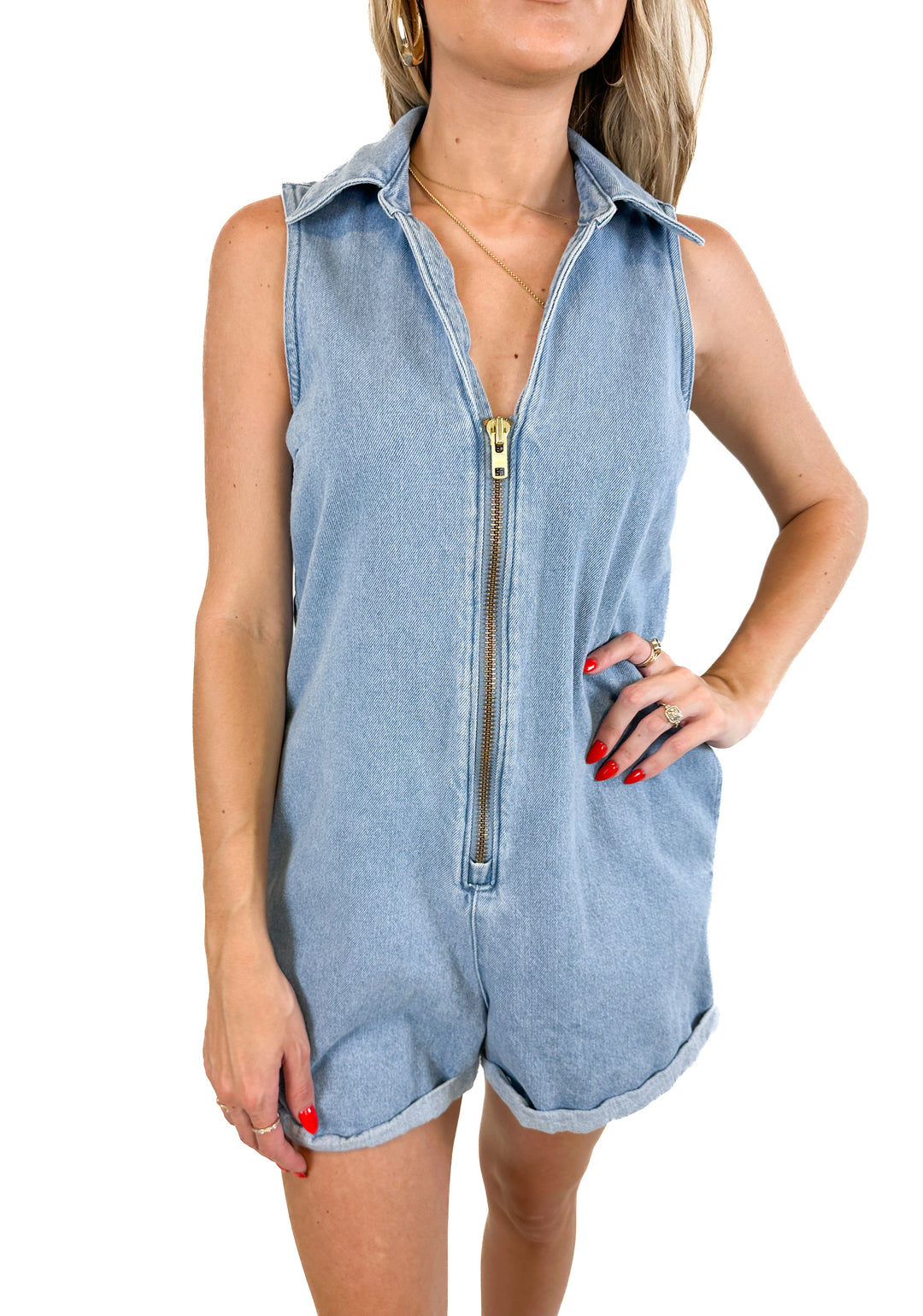 Show Me Your Mumu Blue Reno Romper (XS)