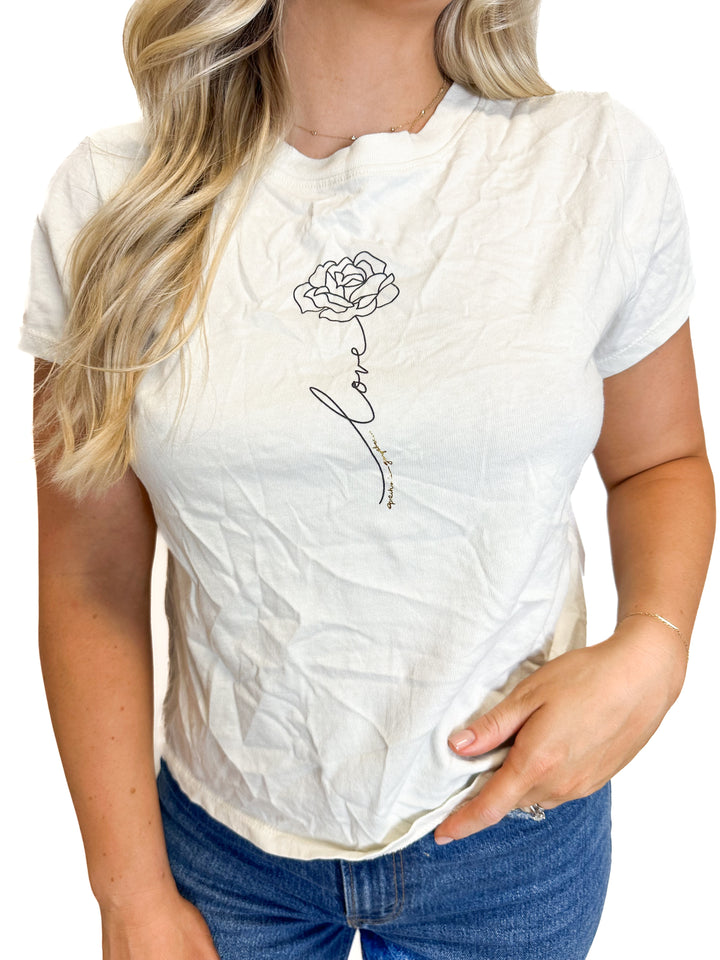 Spiritual Gangster Love Rose Lila Short-Sleeve T-Shirt NWT (S)