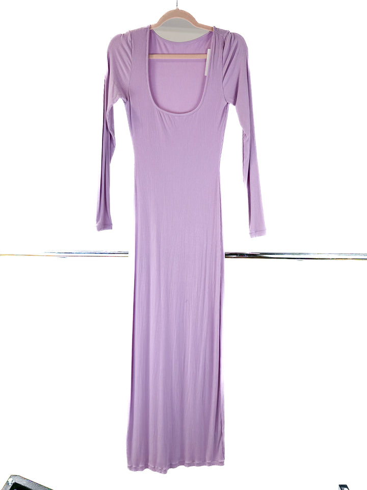 pumiey purple ribbed maxi dress (M)