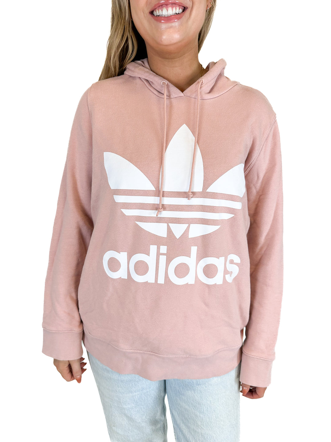 Adidas Pink Trefoil Hoodie (L)