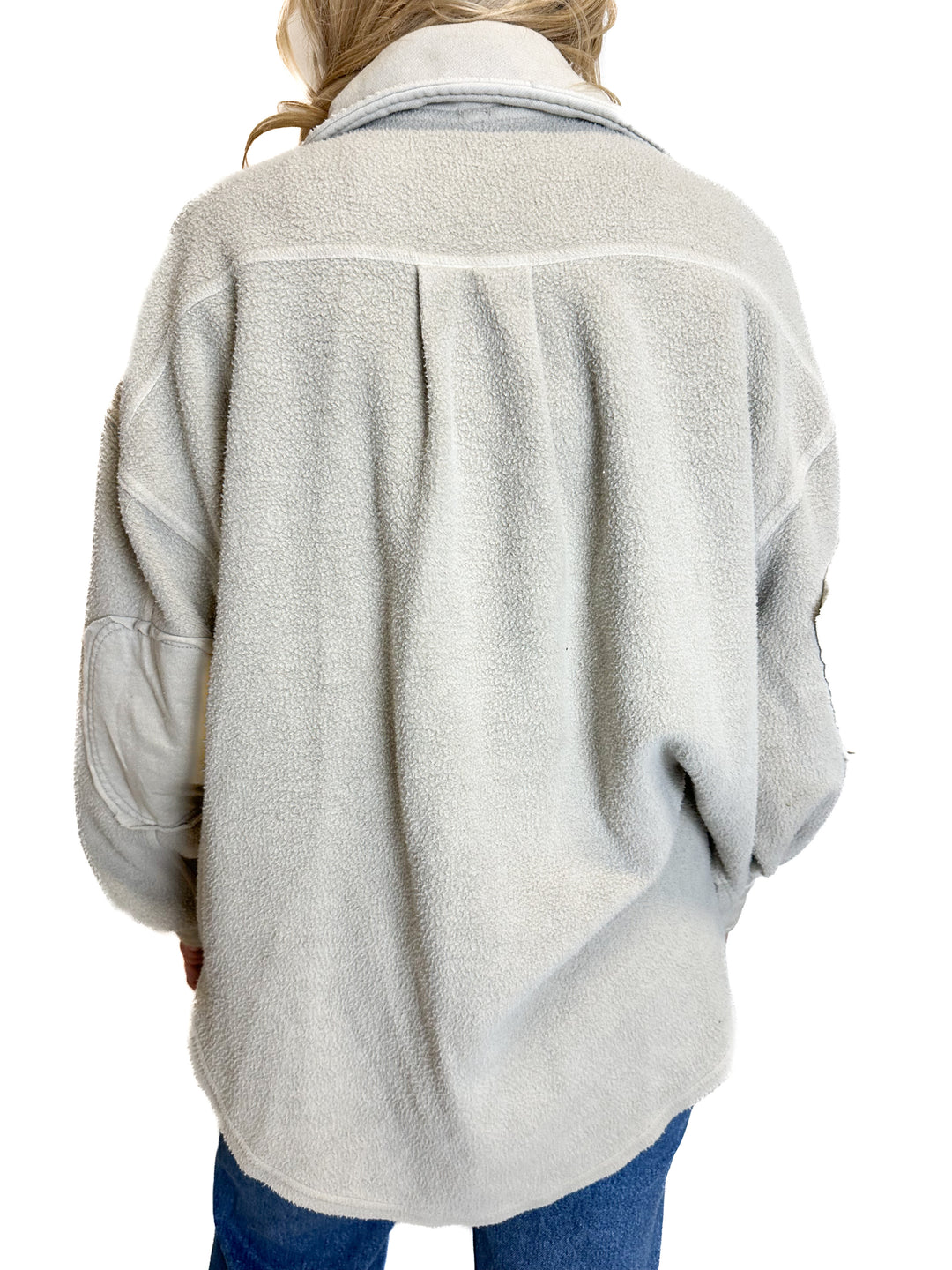 Free People Fuzzy Beige Shacket (XS)