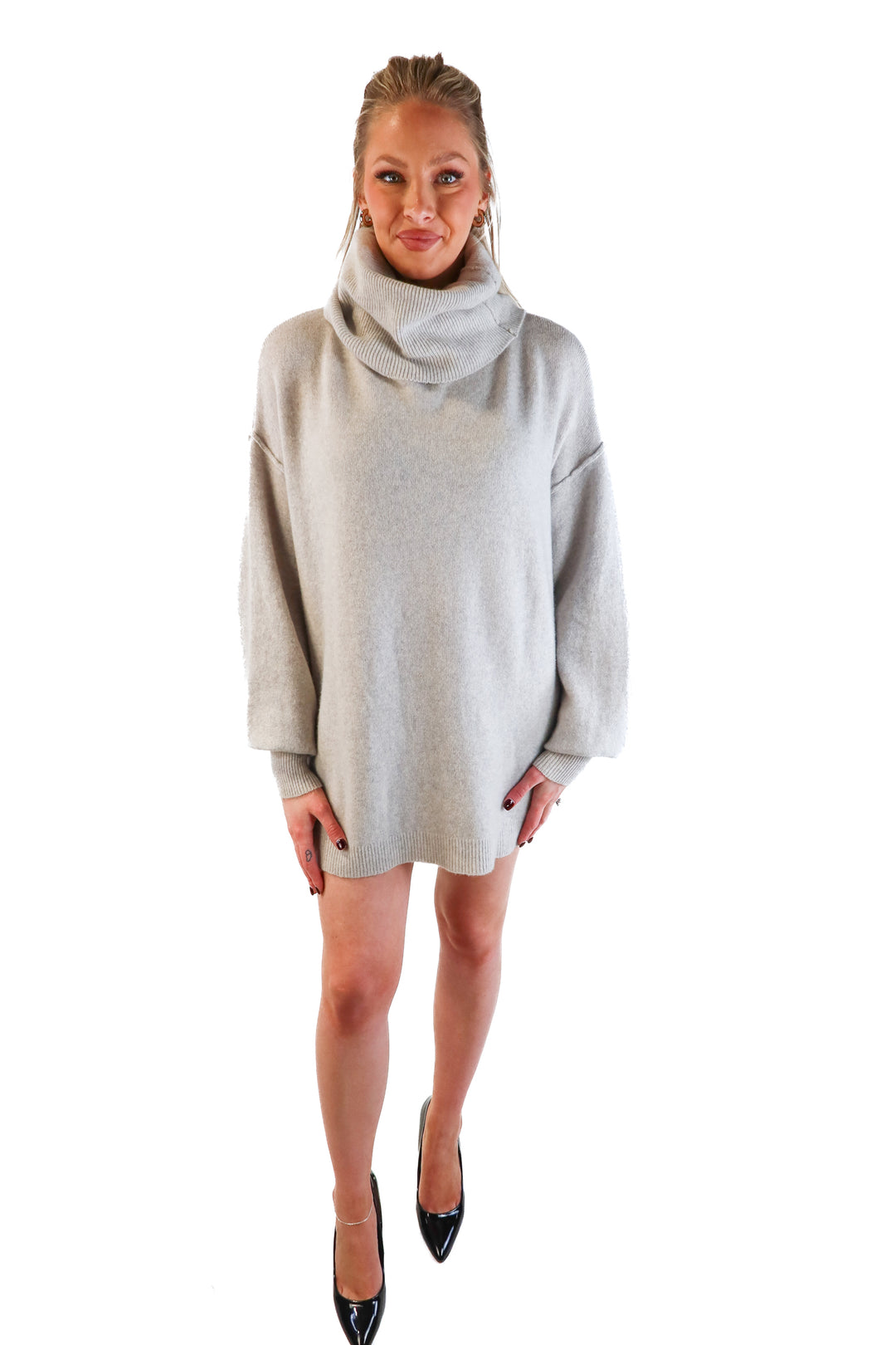 SOLD: Free People Light Grey Cashmere Sweater (S; retail $168)
