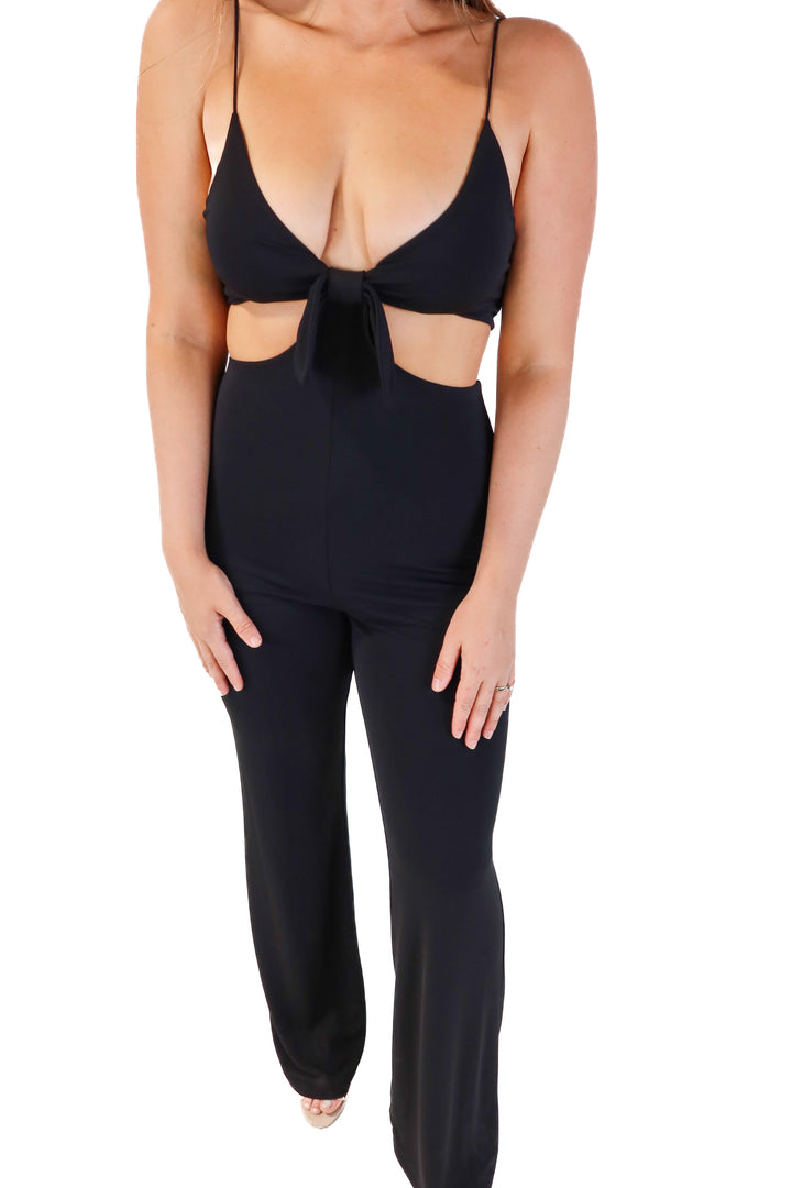 Alice & Olivia black cut out jumpsuit NWT (6; retail $595)