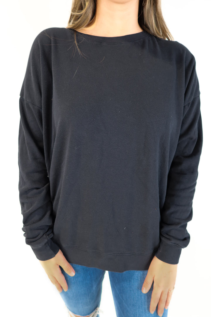 Wildfox black crewneck (s; retail $68)