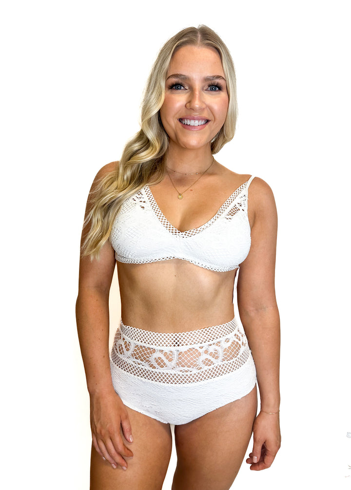Becca White Crochet Bikini (S)