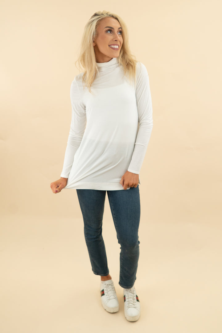 kinross white turtleneck (s; retail $45)