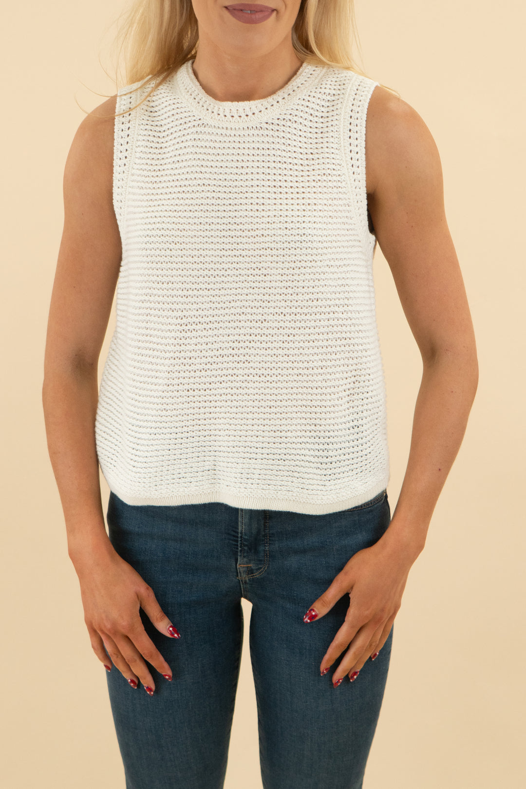 everlane off-white crochet tank nwt (s; retail $40)