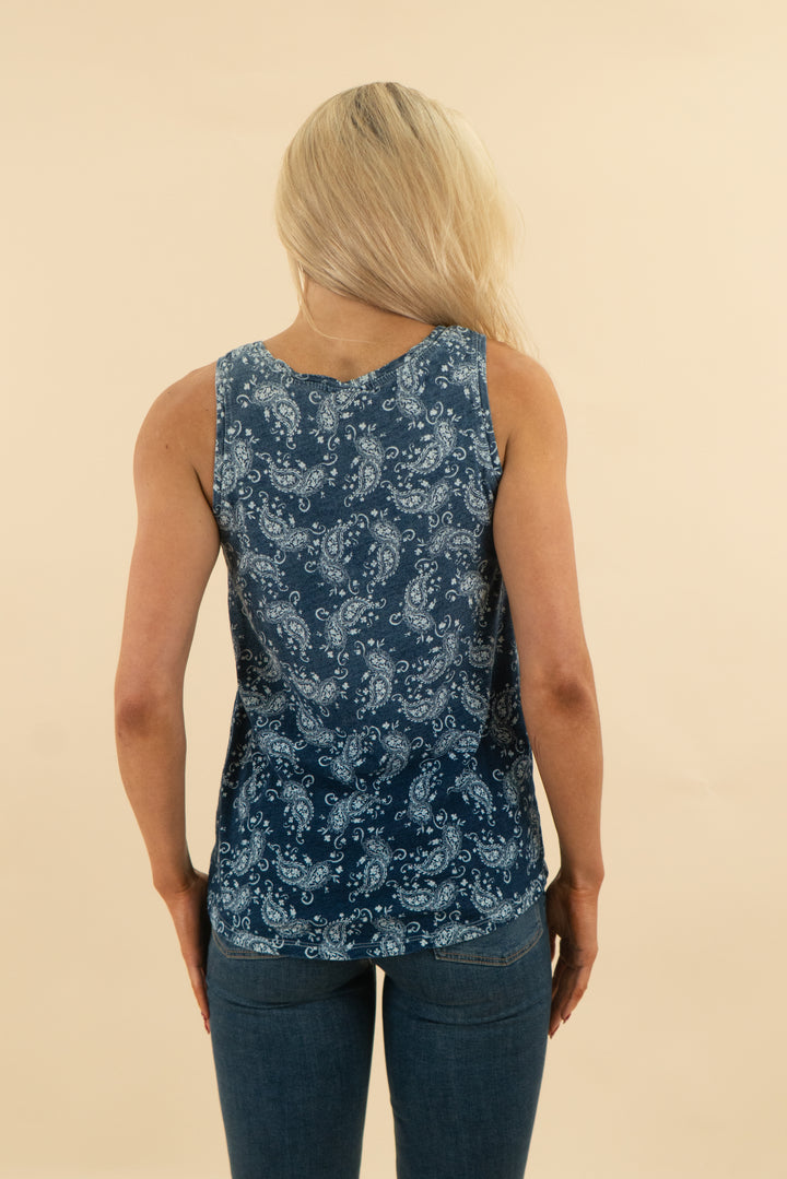 Ariat blue bandana print tank top (m: retail $34)
