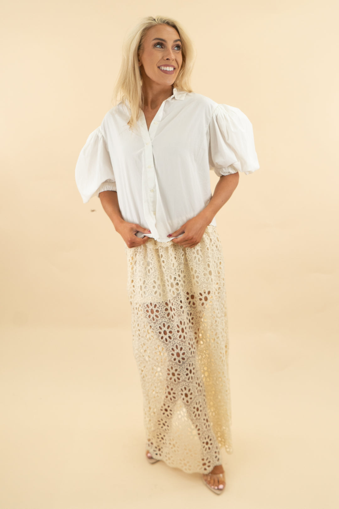 citizens of humanity white button up top (s; retail $278)