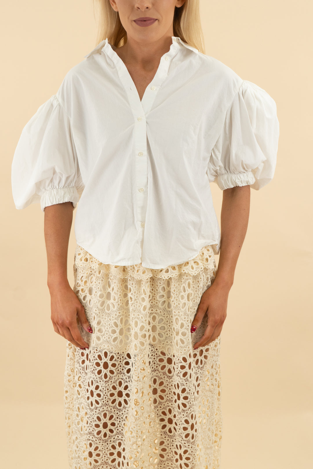 citizens of humanity white button up top (s; retail $278)